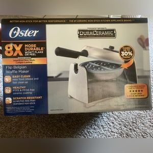 Oster DuraCeramic Flip Belgian Waffle Maker *Never Used*